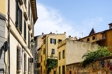 street view of Old Town Pisa Tuscany, Italy