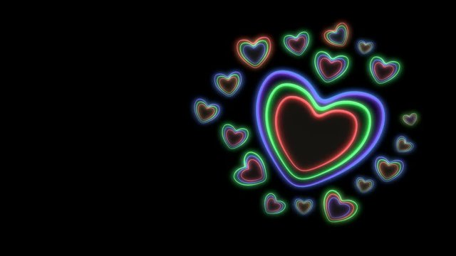 vj motion footage - colorful hearts. 3D render