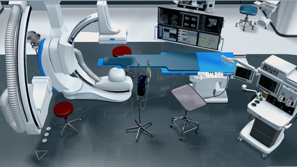 Angiographiesystem in einem modernen Operationssaal © pgottschalk