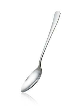 Stainless steel spoon isolated on white background