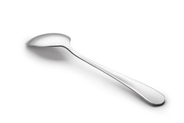 Stainless steel spoon isolated on white background