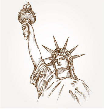 statue of liberty hand dawn