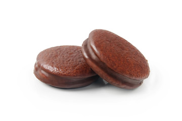 Chocolate Biscuits Isolated on White