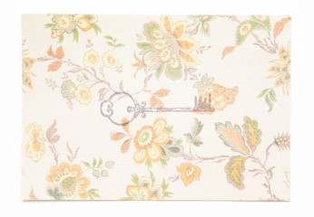 Top view of old vintage style pattern paper background.