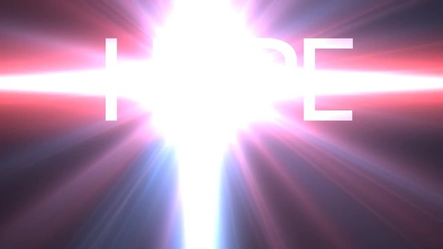 Star in a religious cross. With the words "Hope"