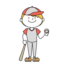 boy cartoon baseball happy isolated design vector illustration 