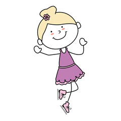 girl cartoon kid happy isolated design vector illustration 
