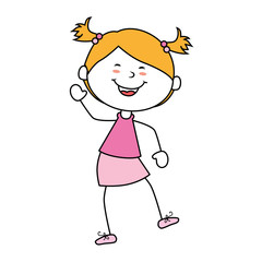 girl cartoon kid happy isolated design vector illustration 