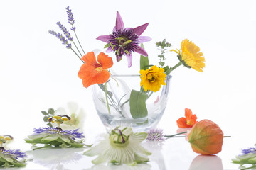 Natural herb and flower selection used in herbal medicine
