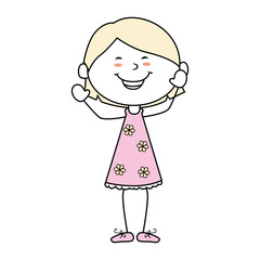 girl cartoon kid happy isolated design vector illustration 