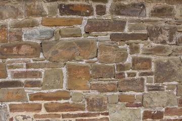 Crimea. A fragment of ancient masonry walls reinforced protection of the Genoese fortress in Sudak