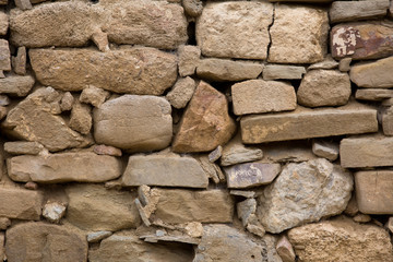 Crimea. A fragment of ancient masonry walls reinforced protection of the Genoese fortress in Sudak