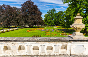 Gardens of czech historical town Cesky Krumlov enlisted in UNESCO, Czech republic. UNESCO World Heritage Site