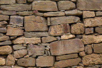 Crimea. A fragment of ancient masonry walls reinforced protection of the Genoese fortress in Sudak