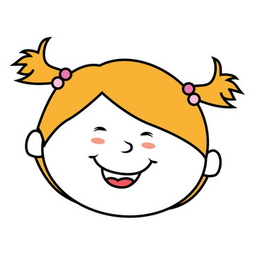 face girl smile isolated icon design, vector illustration 