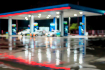 blur image of gas station