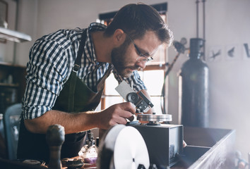 Precision jewelry crafting in progress