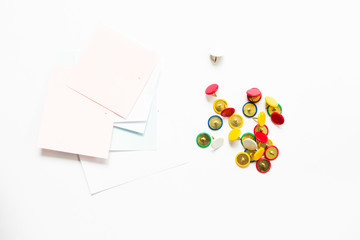 Colorful pin and notes