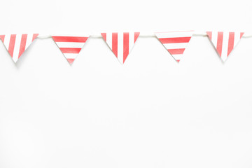 Red and white pattern paper bunting