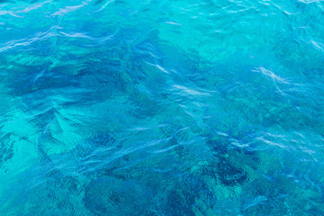 Fototapeta na wymiar Abstract blue sea water surface reflection background