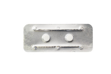 Contraceptive pill ,or morning after pill on white background with clipping path