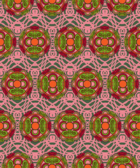 Seamless pattern with geometric ornament round