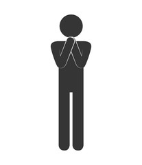 silhouette person standing design vector illustration eps 10