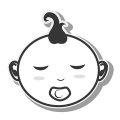 face baby hat closed eyes vector illustration eps 10