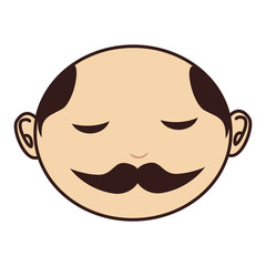 face man moustache bald vector illustration eps 10