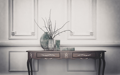 Vintage style console table in a classic room