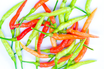chili pepper on white background.
