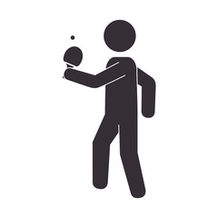 slihouette player ping pong vector illustration eps 10