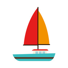 sailing vessel sea isolated design vector illustration eps 10