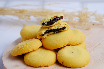 baked chocolate cookies.