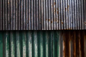 Galvanize steel sheet was rust and has shadow and light on wall