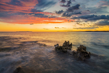 Fototapeta na wymiar Sunset on the island of Mali Losinj, Croatia