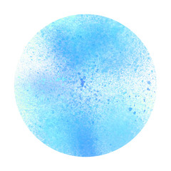 Blue watercolor circle on white background