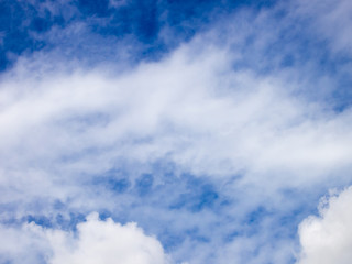 Clear blue sky with white cloud background