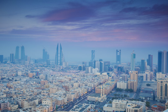 Bahrain, Manama, View of city skyline