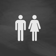 man and woman computer symbol