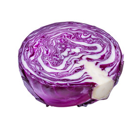 red cabbage isolated on white