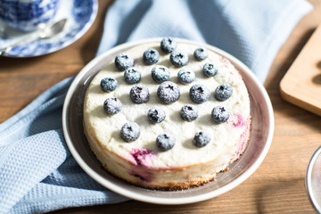 cottage cheese casserole with cherries and blueberries