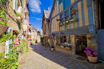 Fototapeta na wymiar Vieilles maisons dans la ville de Dinan, Bretagne 