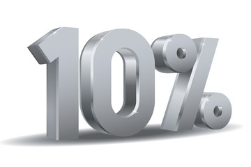 Vector of 10 percent isolated in white background