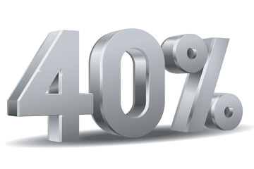Vector of 40 percent isolated in white background