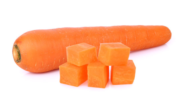 Ripe carrots isolated on a white