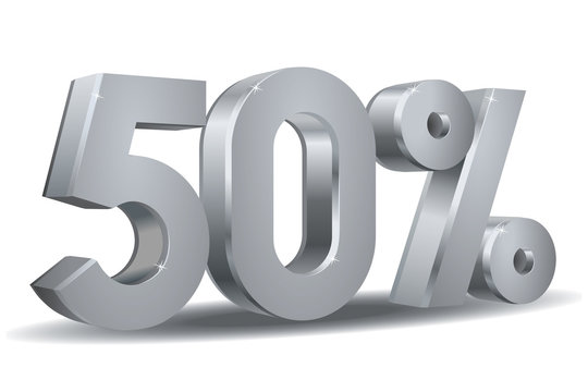 Vector of 50 percent isolated in white background