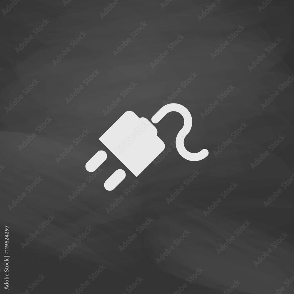 Poster power cord computer symbol