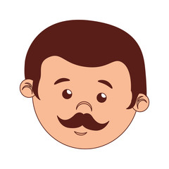 face man cartoon moustache isolated vector illustration esp 10