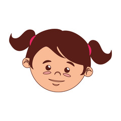 girl face cartoon tail hairstyle isolated vector0 illustration eps 10